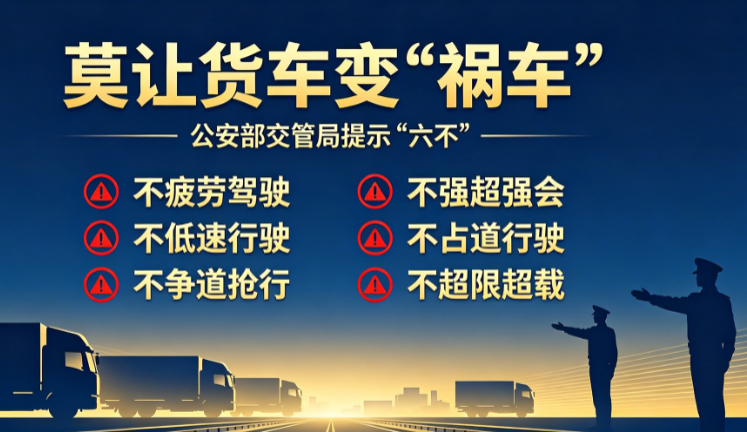 莫让货车变“祸车” 公安部交管局提示“六不”